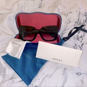 🍭WEEKEND SALE🍭💙 GUCCI GG0083S Black Oversized Glasses | 55mm